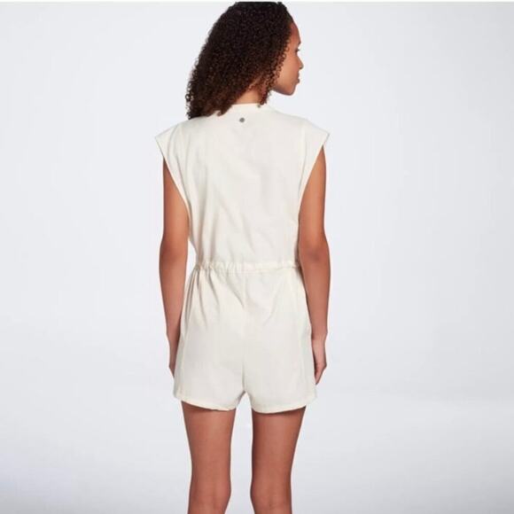 Calia Soft Utility Romper Shorts  Sleeveless Lightweight Cream size XL Relaxed - Picture 8 of 16
